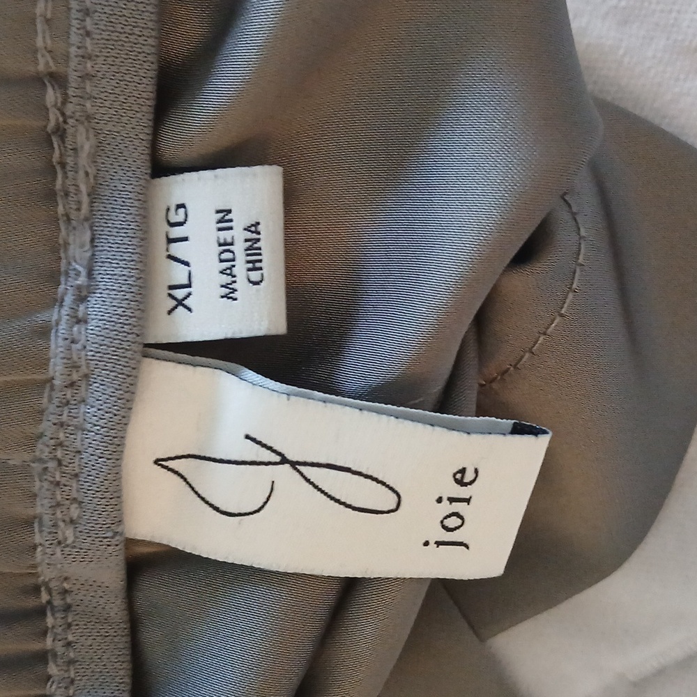 Joie Hunter Green NWOT Satin Light Luxury Flare Pants W Elastic/Tie- XL - Picture 7 of 8